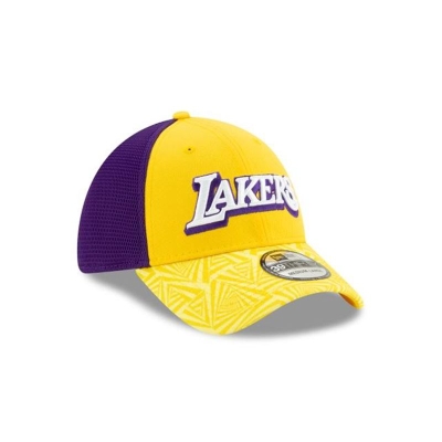 Yellow Los Angeles Lakers Hat - New Era NBA 2019 NBA Authentics City Series 39THIRTY Stretch Fit Caps USA4713892